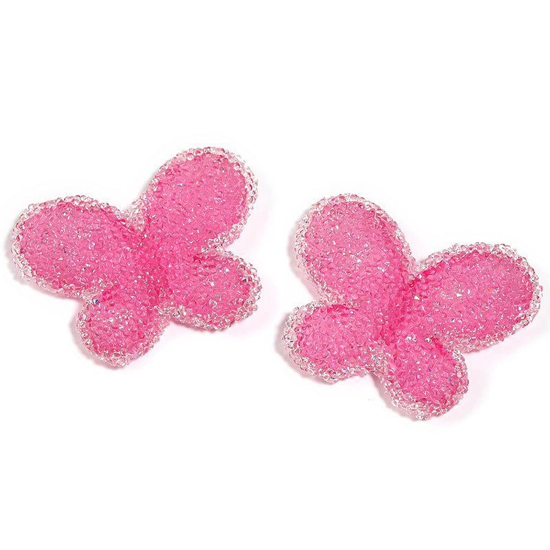 Colored butterfly soft sugar beads filled with diamond acrylic beads