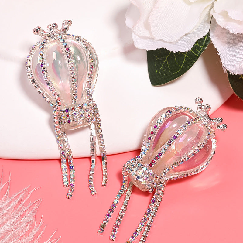 Crown hot air balloon rhinestone chain acrylic beads