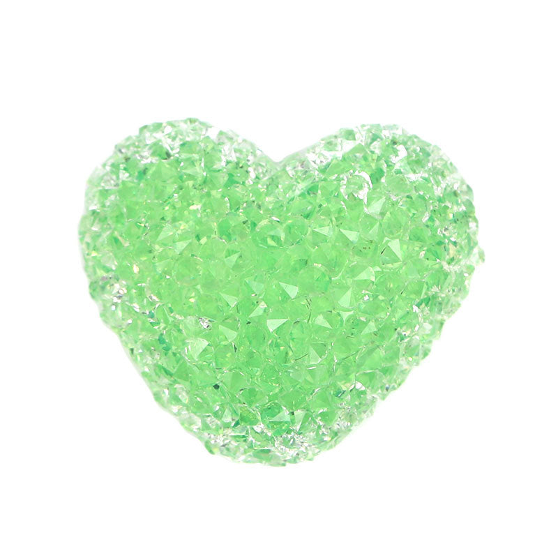 diy jewelry accessories half hole set diamond sugar resin beads candy color love earrings pendant bracelet pendant