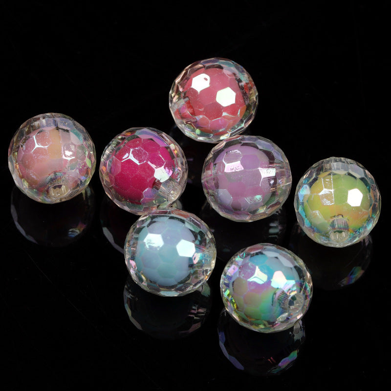 Multi-section acrylic beads electroplated magic beads beads DIY jewelry loose beads