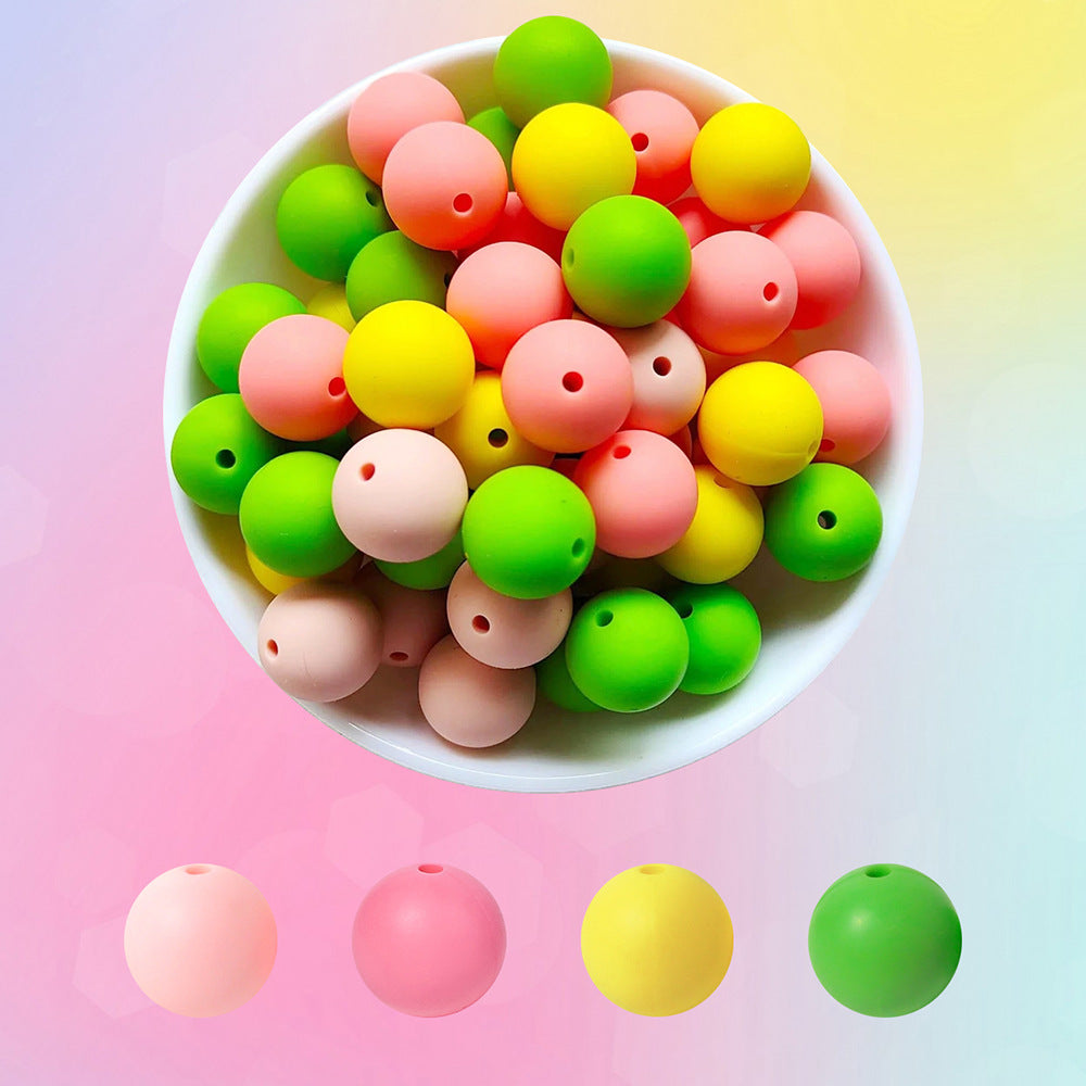 Spot 4 colors 40 mixed dispersive beads set diy handmade materials food grade silicone beads jewelry accessories wholesale