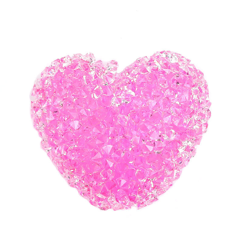 diy jewelry accessories half hole set diamond sugar resin beads candy color love earrings pendant bracelet pendant