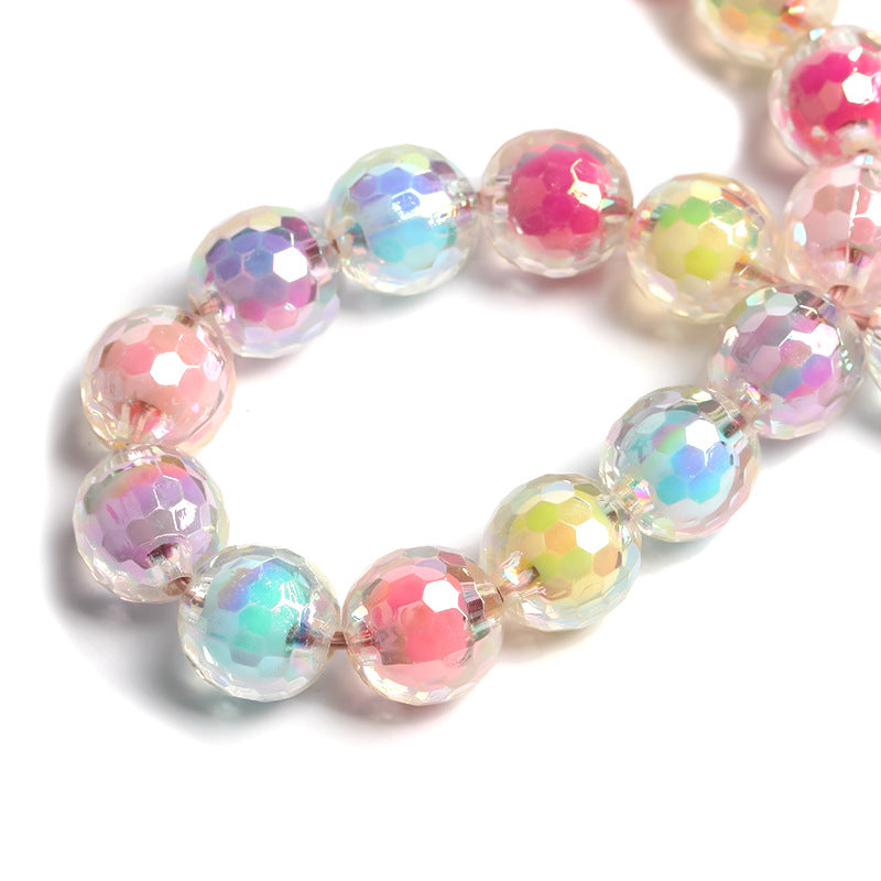 Multi-section acrylic beads electroplated magic beads beads DIY jewelry loose beads