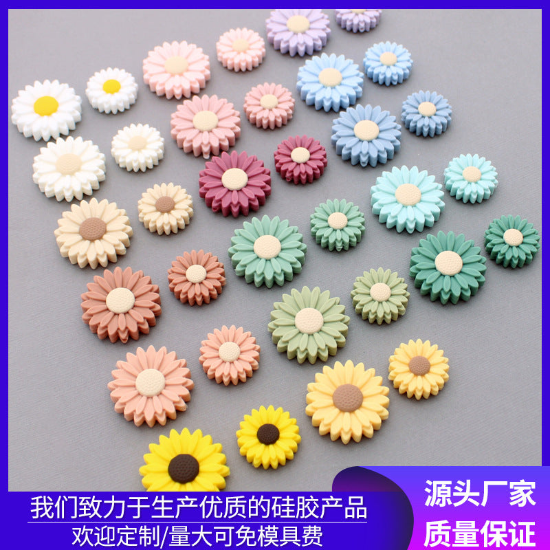 Stock small Daisy silicone beads baby molars solar tooth glue beads diy pacifier chain accessories loose beads wholesale