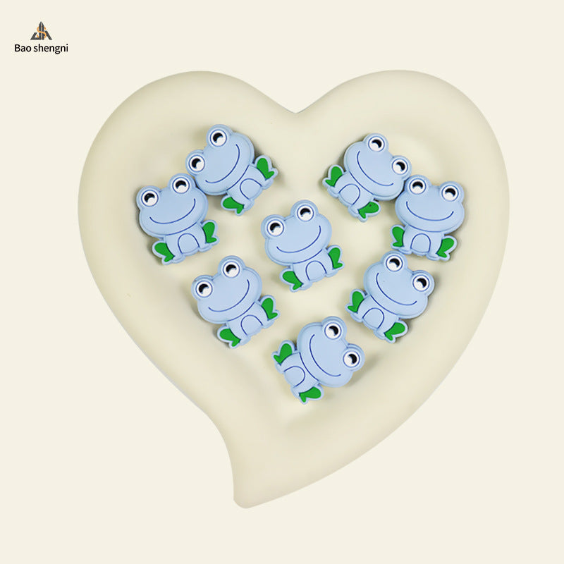 New DIY hand-beaded loose beads silica gel cartoon animal frog beads