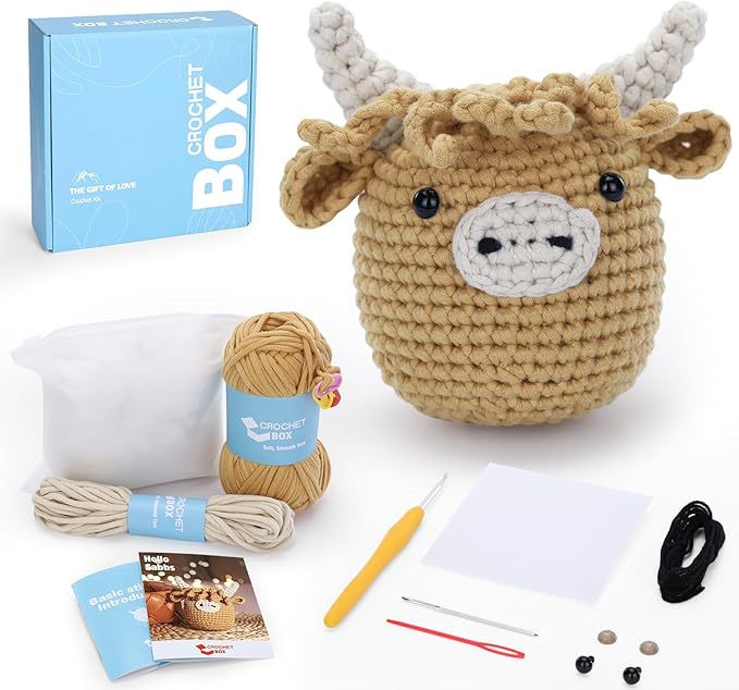 CODGP Crochet Kit,13in Crochet Animal Kit Elephant,Crochet Starter Kit Gift for Adults Kids with Yarn Sets,Amigurumi Crochet Kits with Step-by-Step Video Tutorials Visit the CODGP Store
