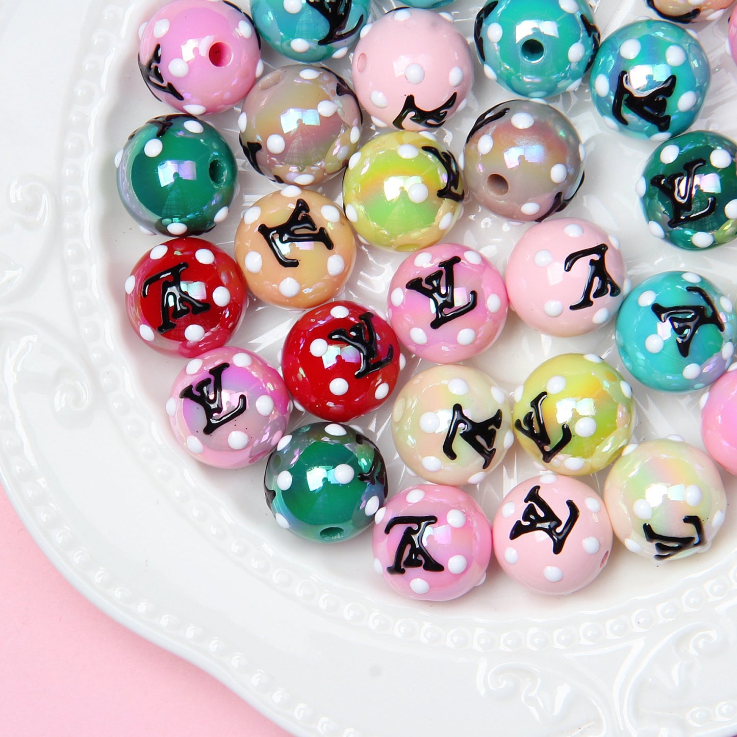Explosive cartoon hand-painted beads diy bracelet beads Loose beads beaded diy accessories