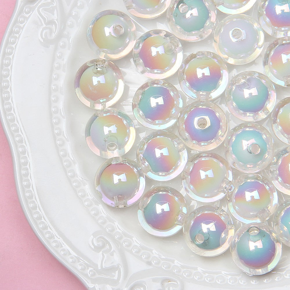 Seven-color electroplated beads in hand-painted beads material diy beads loose beads