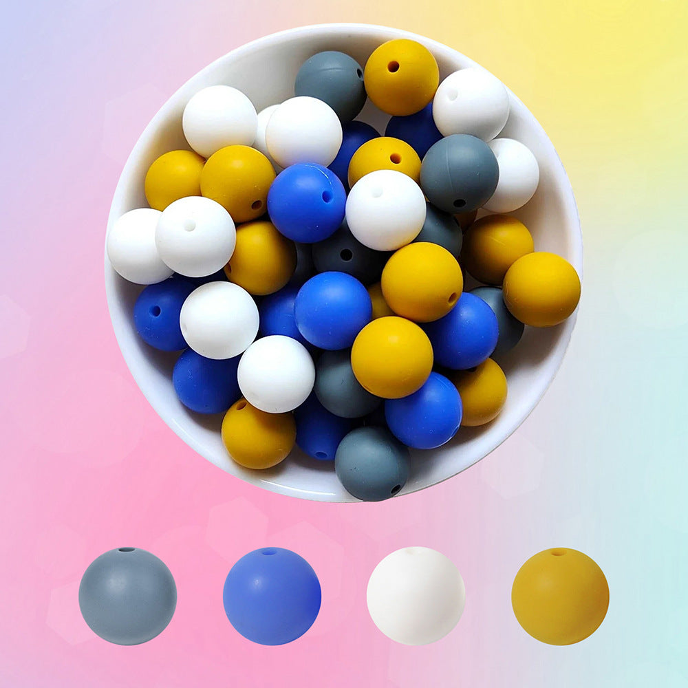 Spot 4 colors 40 mixed dispersive beads set diy handmade materials food grade silicone beads jewelry accessories wholesale