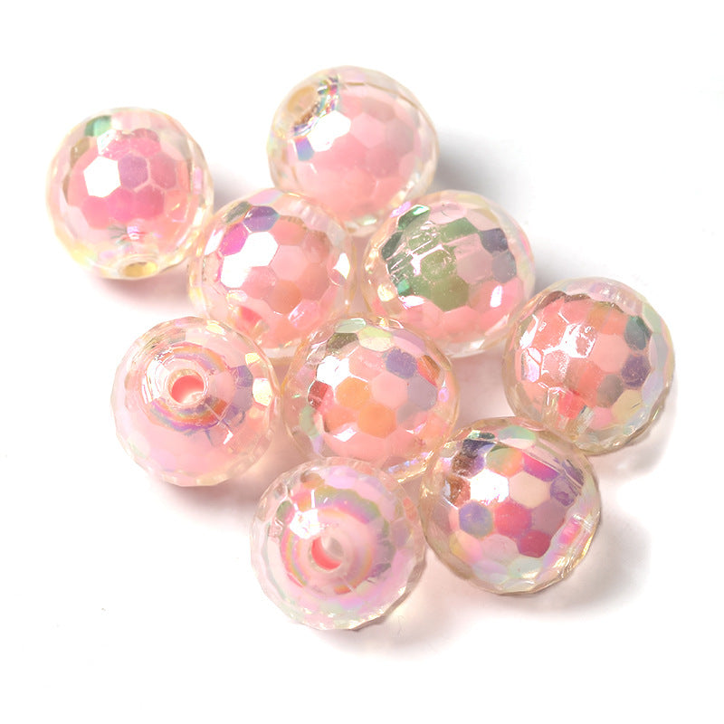 Multi-section acrylic beads electroplated magic beads beads DIY jewelry loose beads