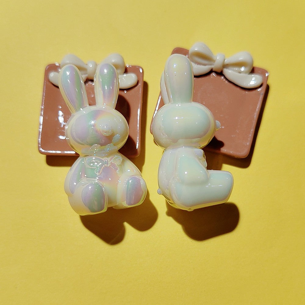 高品质镀UV夜光小兔珠子 diy散珠串珠diy配饰手机链手链配件批发