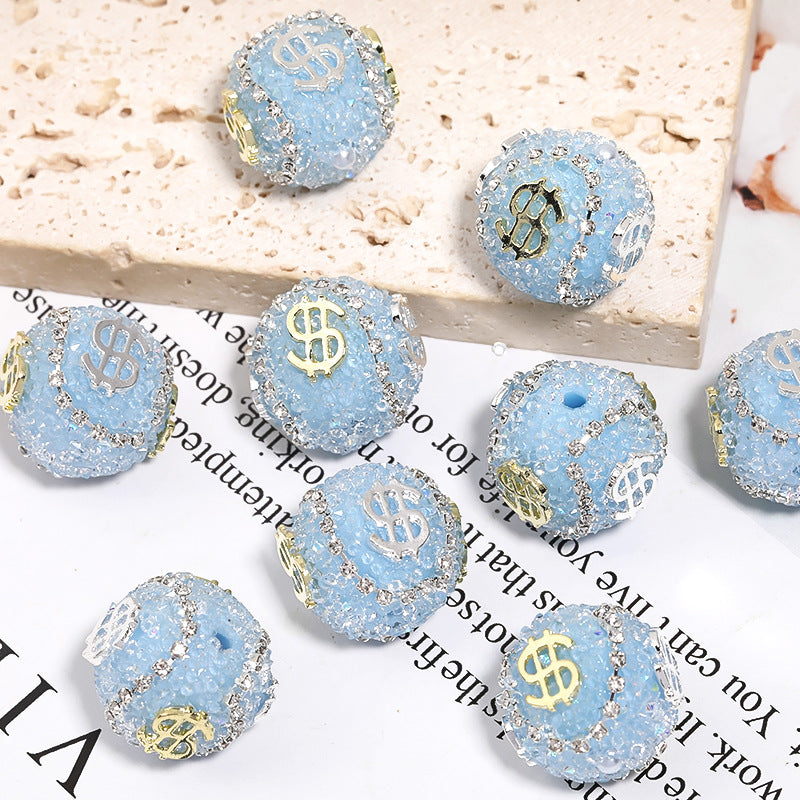 Explosive dollar bills rhinestones soft sugar beads chain diamond ball beads diy jewelry accessories beaded loose beads