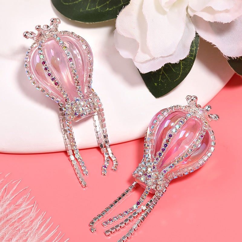 Crown hot air balloon rhinestone chain acrylic beads