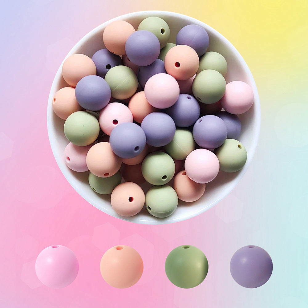 Spot 4 colors 40 mixed dispersive beads set diy handmade materials food grade silicone beads jewelry accessories wholesale