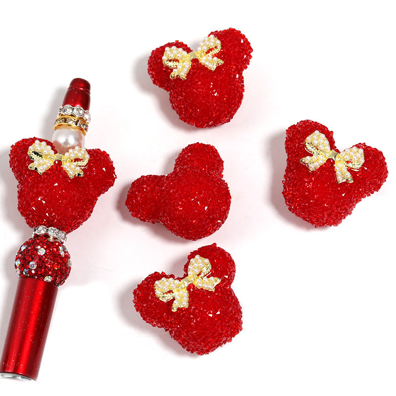 explosive Mickey head soft sugar bead bow diamond ball bead diy jewelry accessories bead loose wholesale