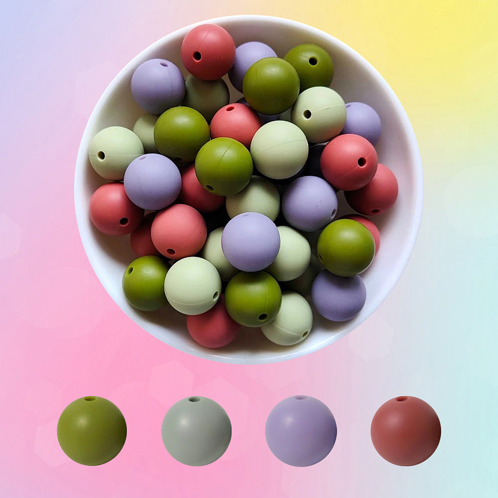 Spot 4 colors 40 mixed dispersive beads set diy handmade materials food grade silicone beads jewelry accessories wholesale
