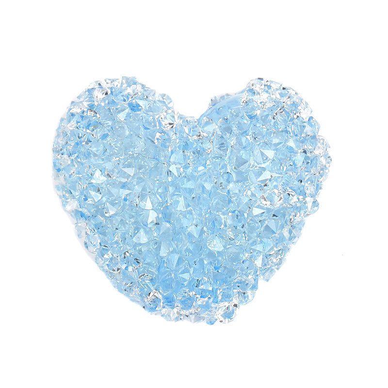 diy jewelry accessories half hole set diamond sugar resin beads candy color love earrings pendant bracelet pendant