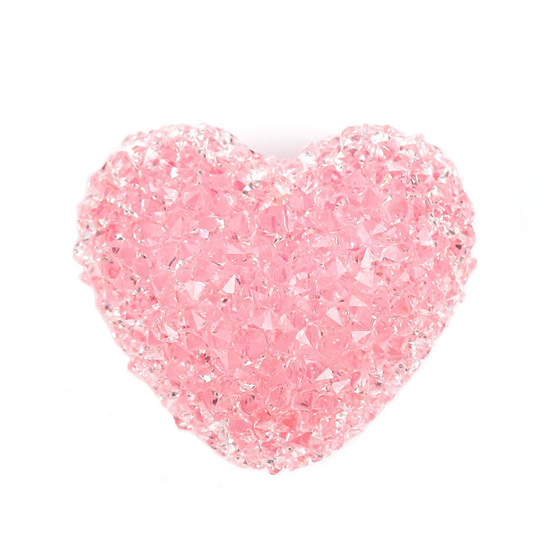 diy jewelry accessories half hole set diamond sugar resin beads candy color love earrings pendant bracelet pendant