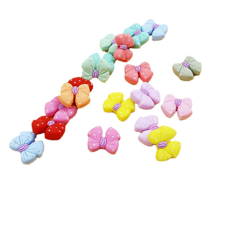 New bow silicone beads handmade diy beaded keychain bracelet bracelet accessories