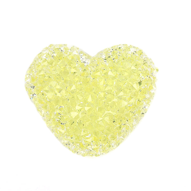 diy jewelry accessories half hole set diamond sugar resin beads candy color love earrings pendant bracelet pendant