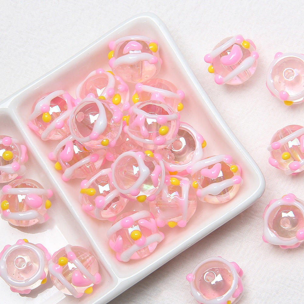 Explosive cartoon hand-painted beads diy bracelet beads Loose beads beaded diy accessories