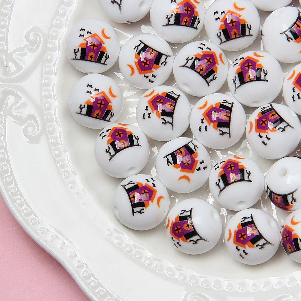 Explosive Halloween pumpkin Ghost hand-painted beaded diy loose beads