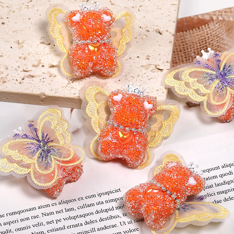 Original diy beaded accessories wings bear sugar beads full of diamond beads mobile phone chain jewelry accessories loose beads wholesale