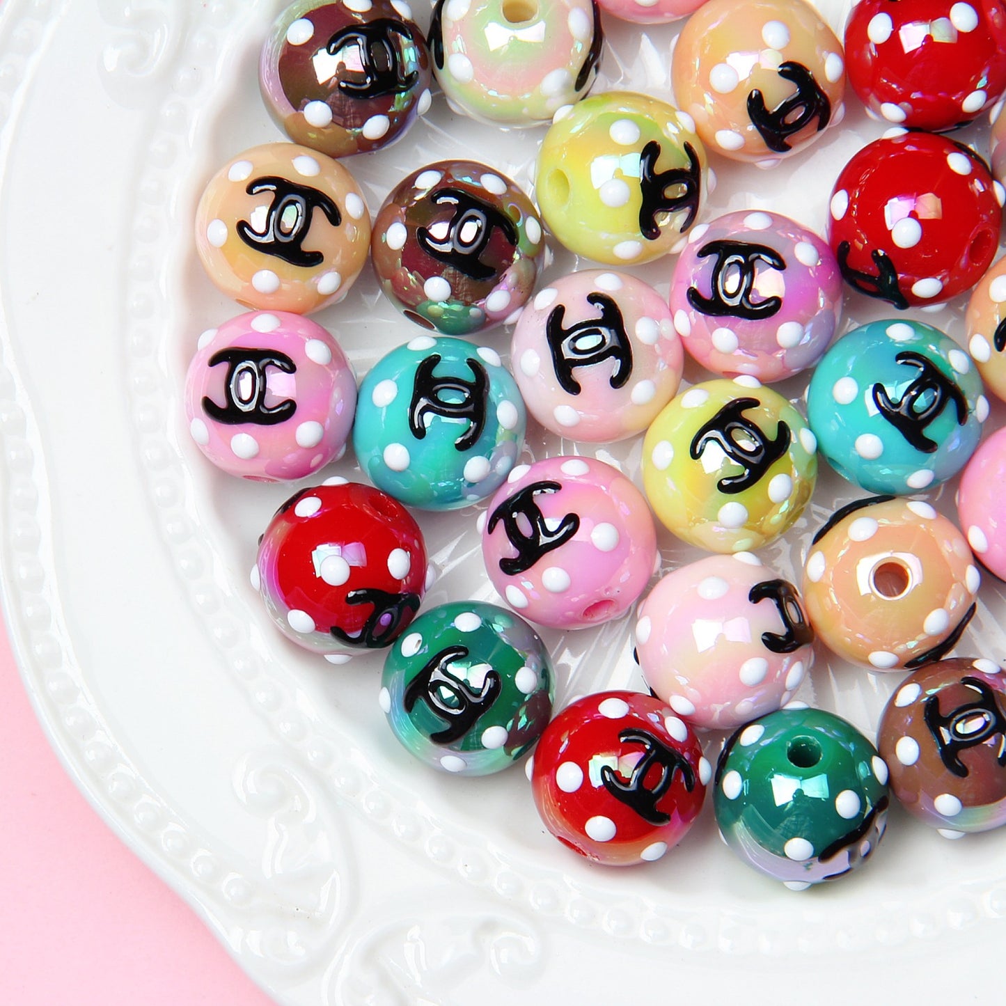 Explosive cartoon hand-painted beads diy bracelet beads Loose beads beaded diy accessories