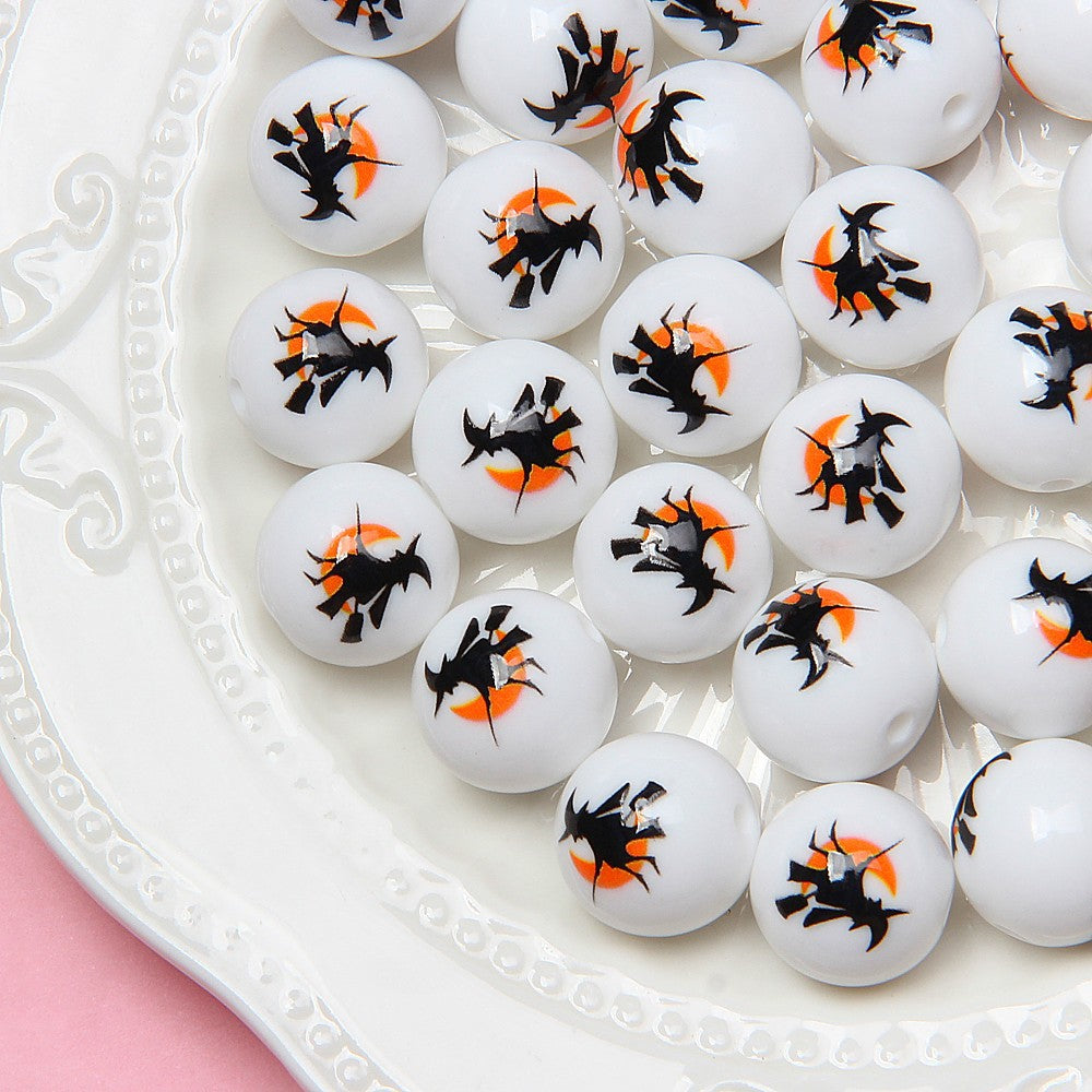 Explosive Halloween pumpkin Ghost hand-painted beaded diy loose beads