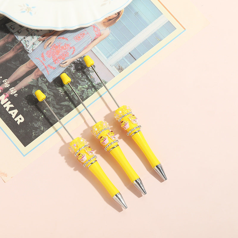 蜂巢饰品 重工卡通三丽鸥系列串珠笔diy手工贴贴镶钻圆珠笔礼品笔