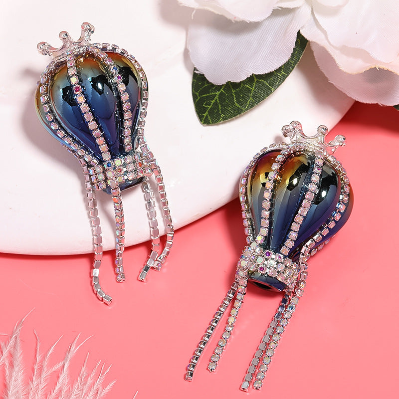 Crown hot air balloon rhinestone chain acrylic beads