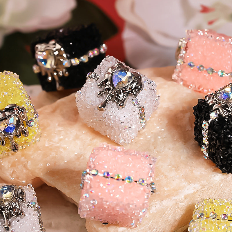 Crowe Heart punk love soft sugar bead chain diamond ball square acrylic bead diy loose bead wholesale