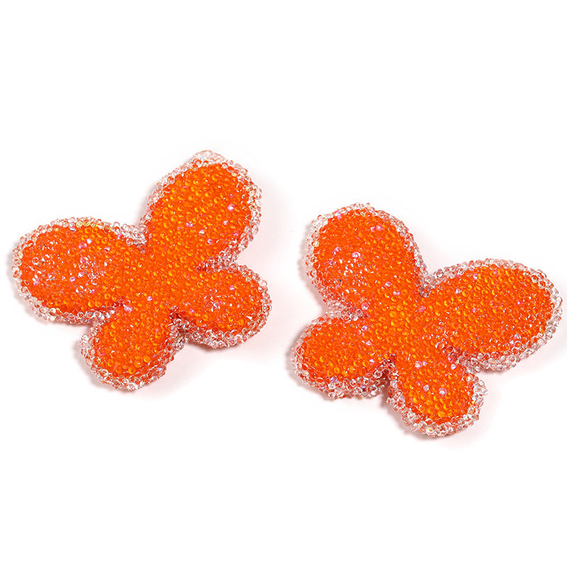 Colored butterfly soft sugar beads filled with diamond acrylic beads