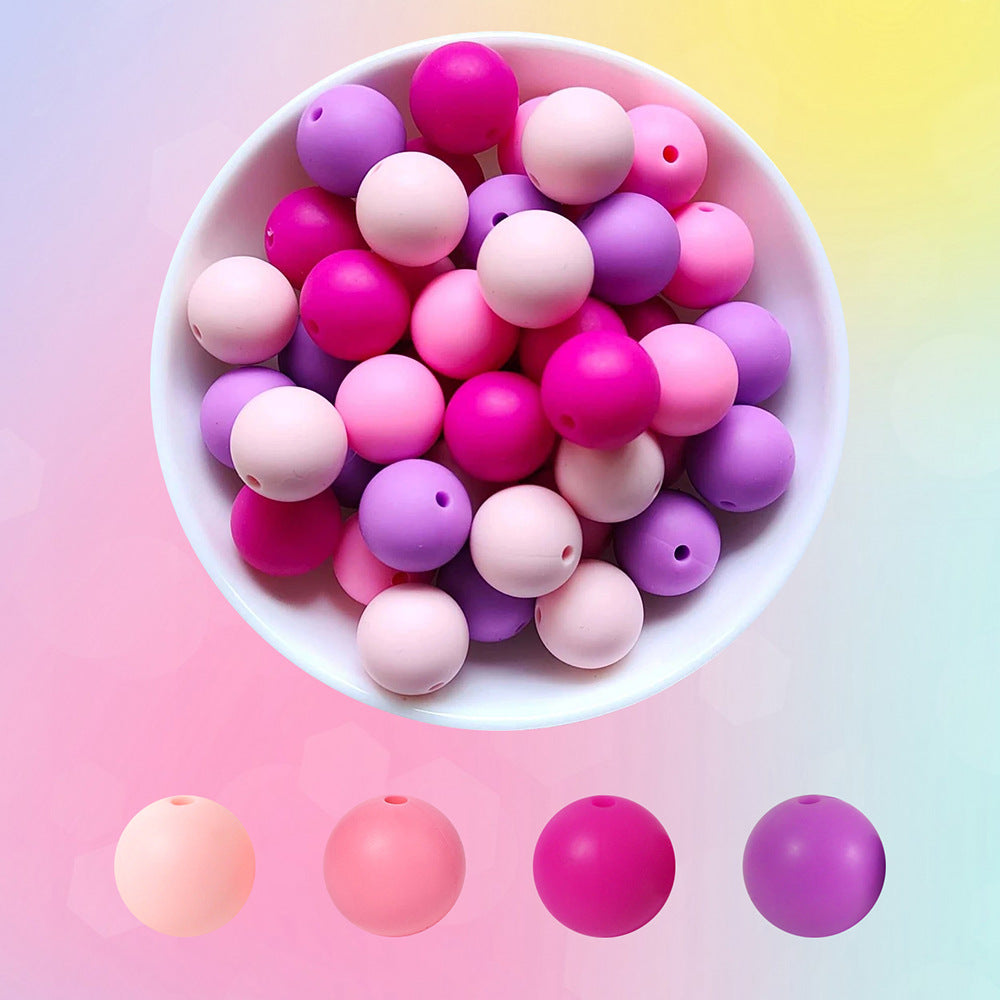Spot 4 colors 40 mixed dispersive beads set diy handmade materials food grade silicone beads jewelry accessories wholesale