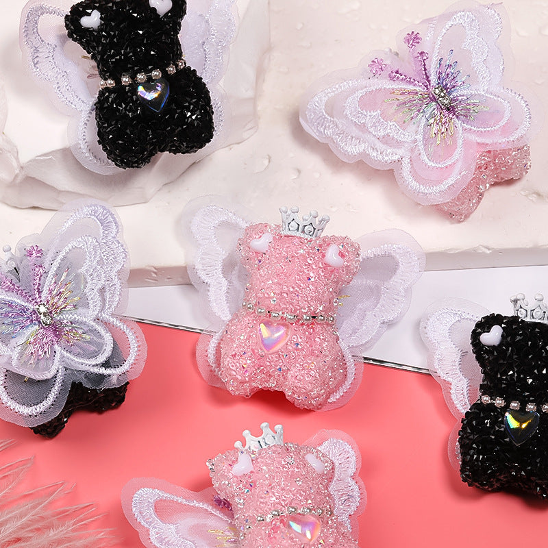 Original diy beaded accessories wings bear sugar beads full of diamond beads mobile phone chain jewelry accessories loose beads wholesale