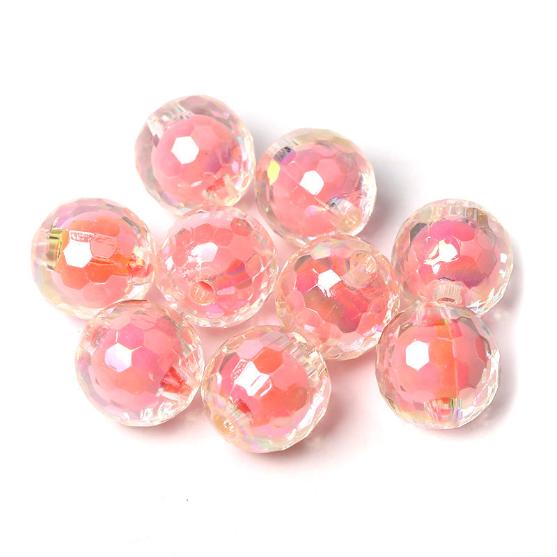 Multi-section acrylic beads electroplated magic beads beads DIY jewelry loose beads