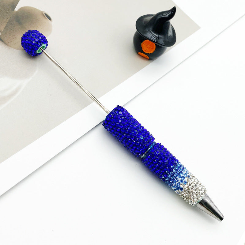 DIY rhinestone Beadable Ballpoint Pen hand paste drill multi-color gradual change drill bead ballpoint pen cap with drill gift pen