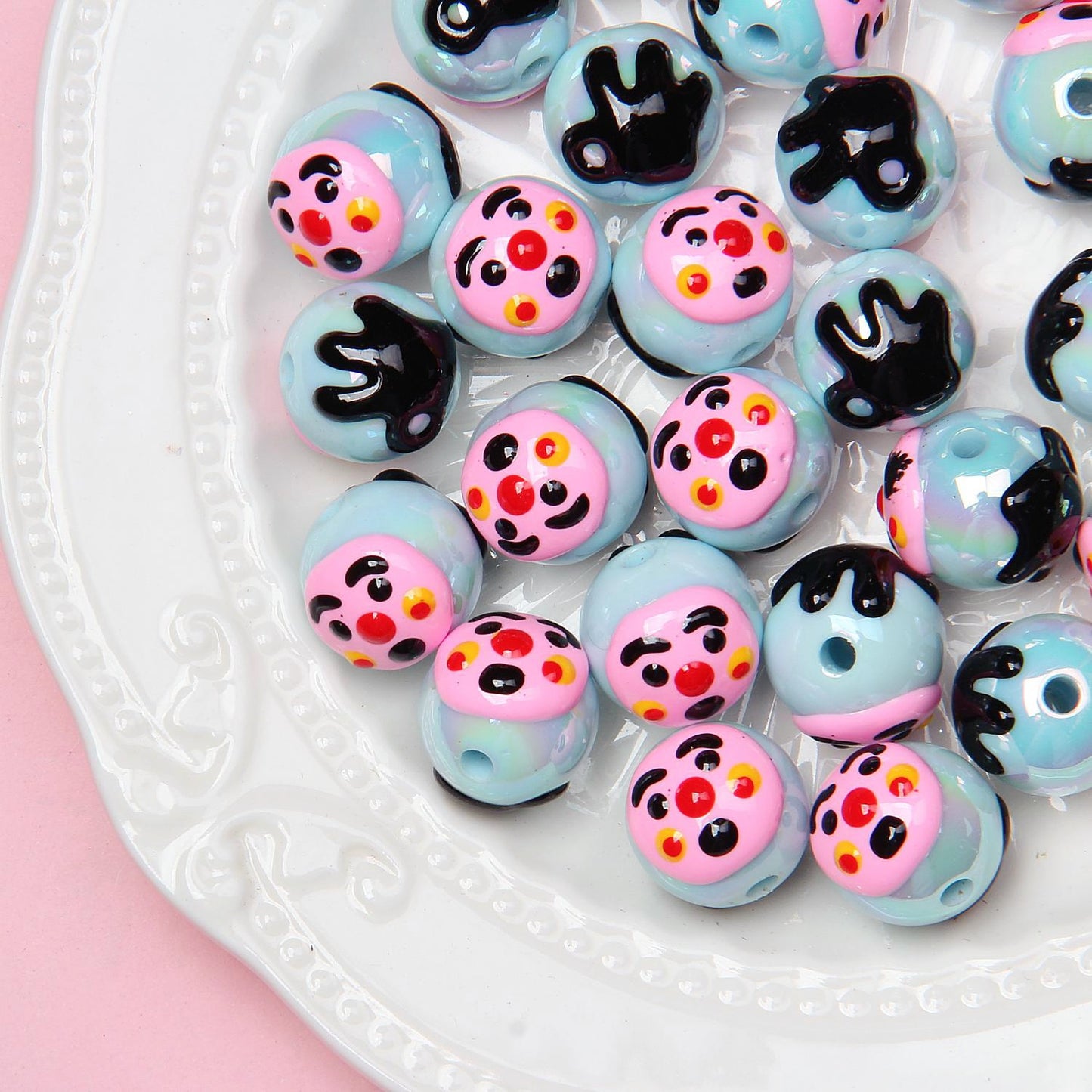 Explosive cartoon hand-painted beads diy bracelet beads Loose beads beaded diy accessories