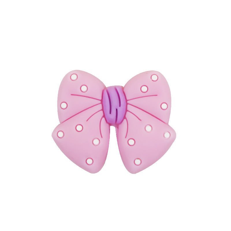 New bow silicone beads handmade diy beaded keychain bracelet bracelet accessories