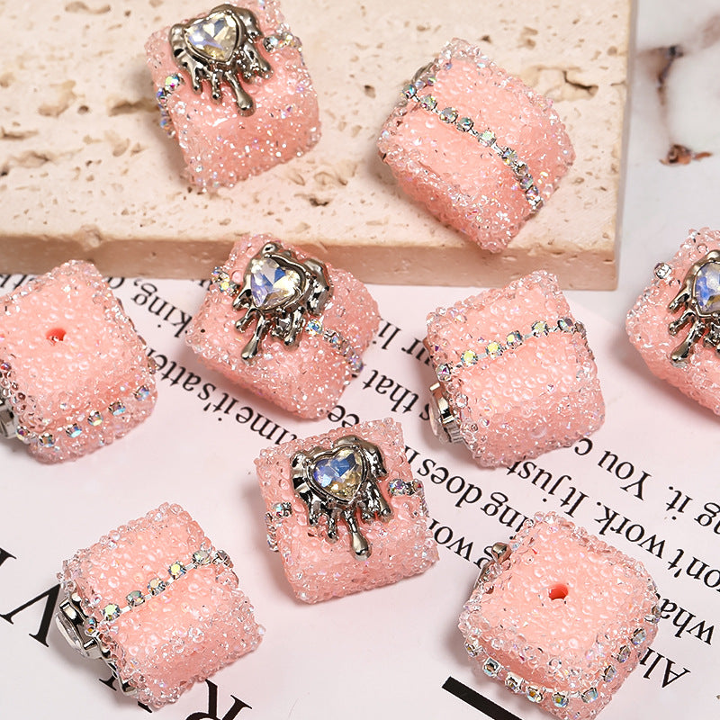 Crowe Heart punk love soft sugar bead chain diamond ball square acrylic bead diy loose bead wholesale