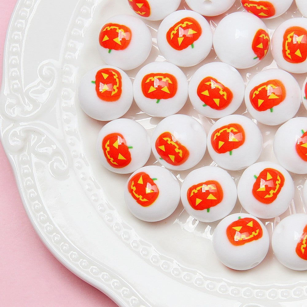 Explosive Halloween pumpkin Ghost hand-painted beaded diy loose beads