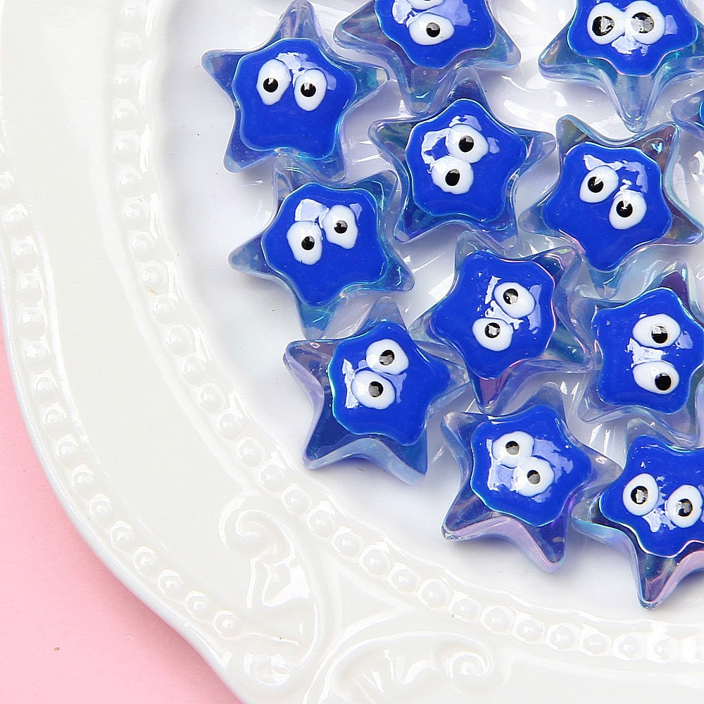 New Pentagram hand-painted beads acrylic beaded diy bracelet accessories accessories accessories