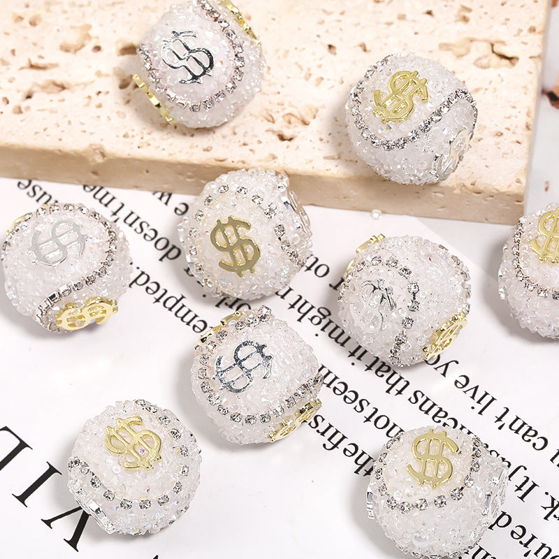 Explosive dollar bills rhinestones soft sugar beads chain diamond ball beads diy jewelry accessories beaded loose beads