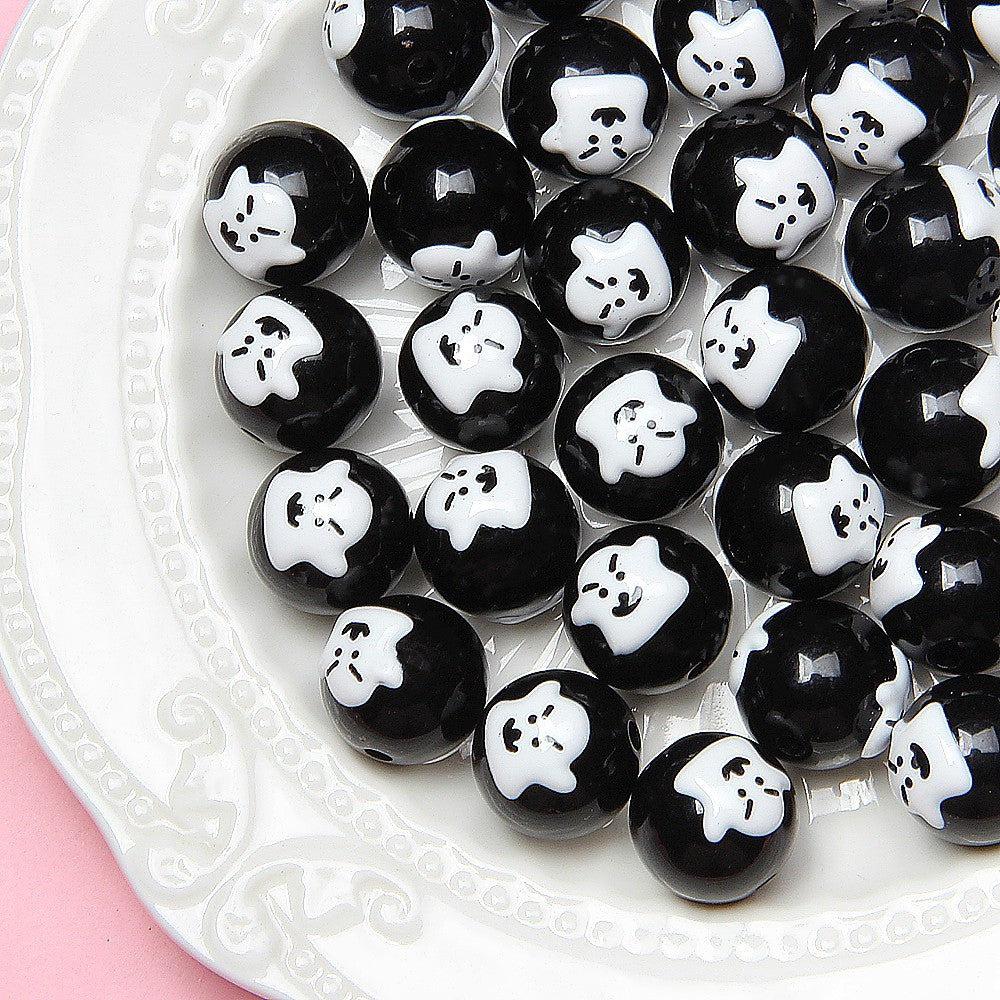 Halloween beads Loose bead Pumpkin Ghost diy beads