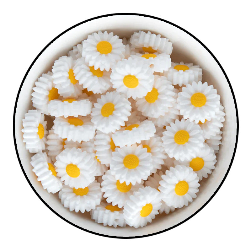 Stock small Daisy silicone beads baby molars solar tooth glue beads diy pacifier chain accessories loose beads wholesale