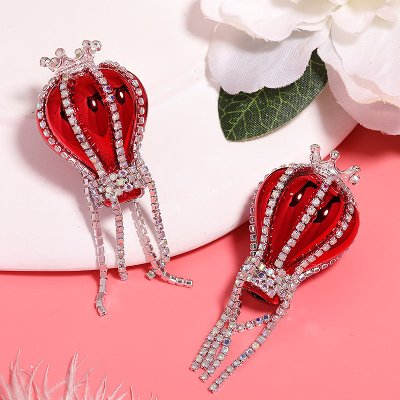 Crown hot air balloon rhinestone chain acrylic beads