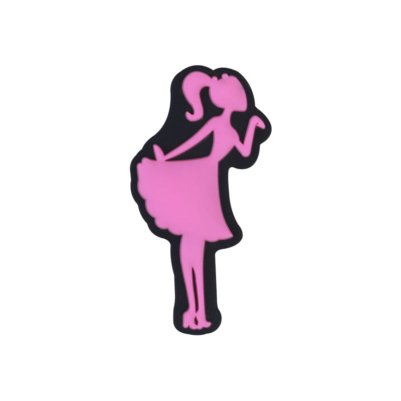 亚马逊芭比硅胶珠子Barbie女孩卡通散珠欧美串珠笔配件硅胶珠批发