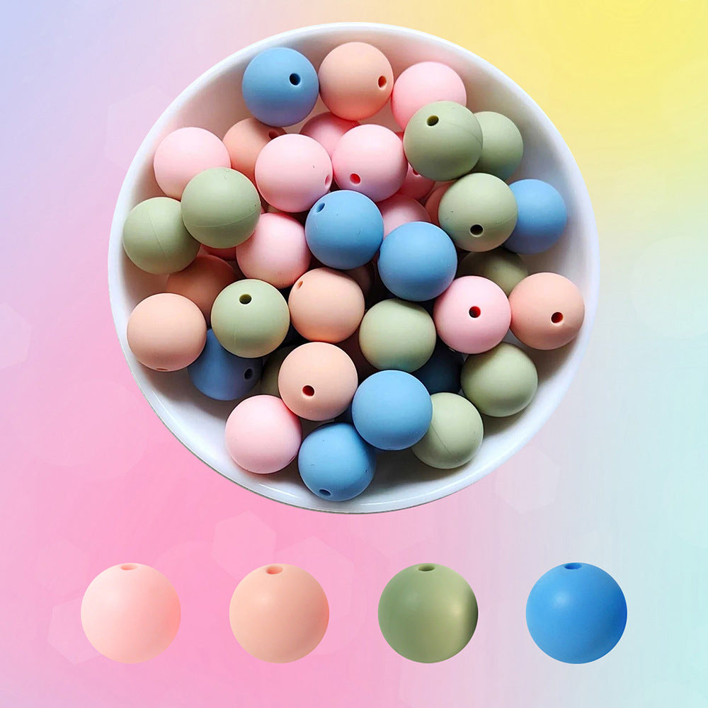 Spot 4 colors 40 mixed dispersive beads set diy handmade materials food grade silicone beads jewelry accessories wholesale