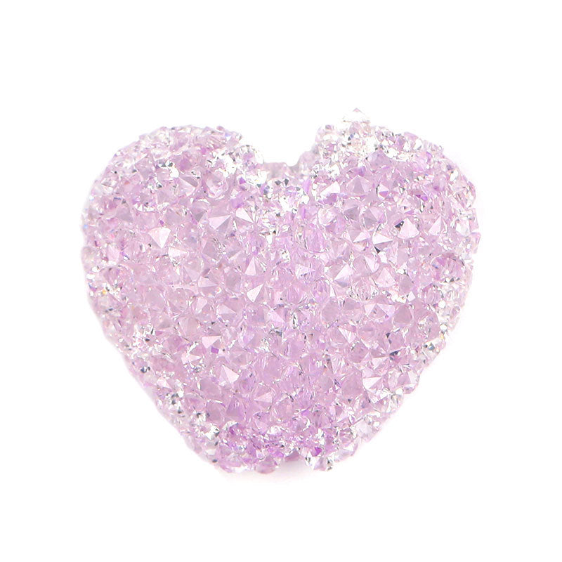 diy jewelry accessories half hole set diamond sugar resin beads candy color love earrings pendant bracelet pendant