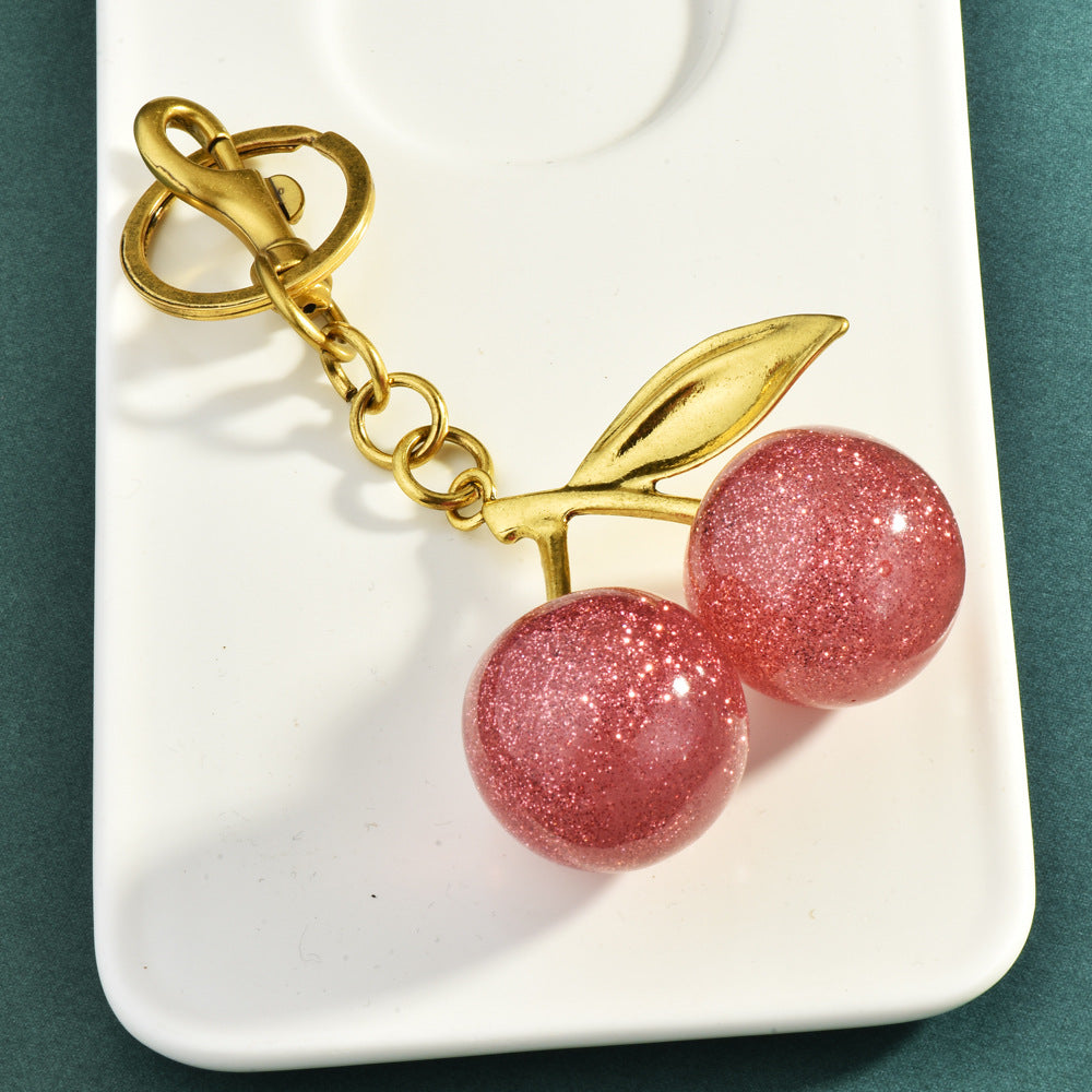 Cherry Bag Charm Purse Charms Keychain- Car Cherry Accessories keychian Gifts for Women Christmas Gifts For Women Valentine Bag Gifts For Women